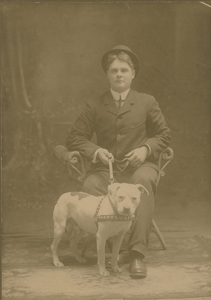 John P. Colby with Paddy — early APBT history
